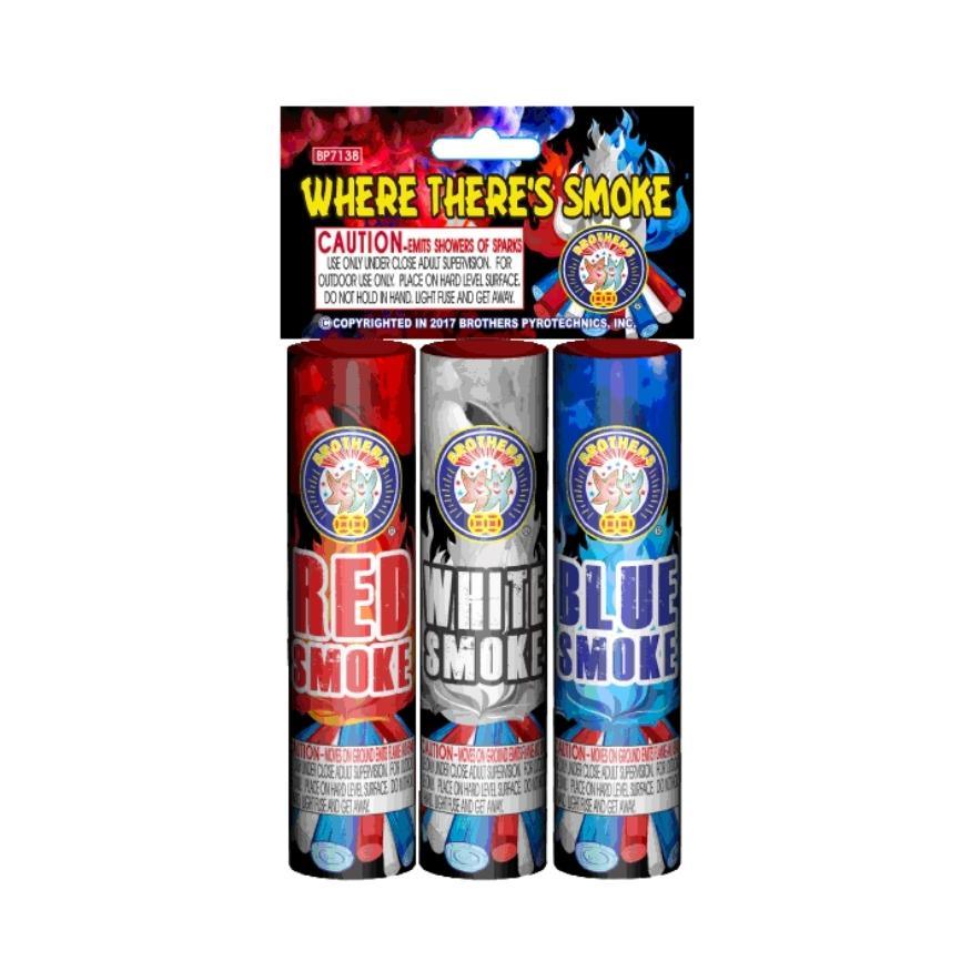 Where There's Smoke | Three Color Assorted Smoke Gadget by Brothers Pyrotechnics -Shop Online for X-tra Large Smoke Tube™ at Elite Fireworks!