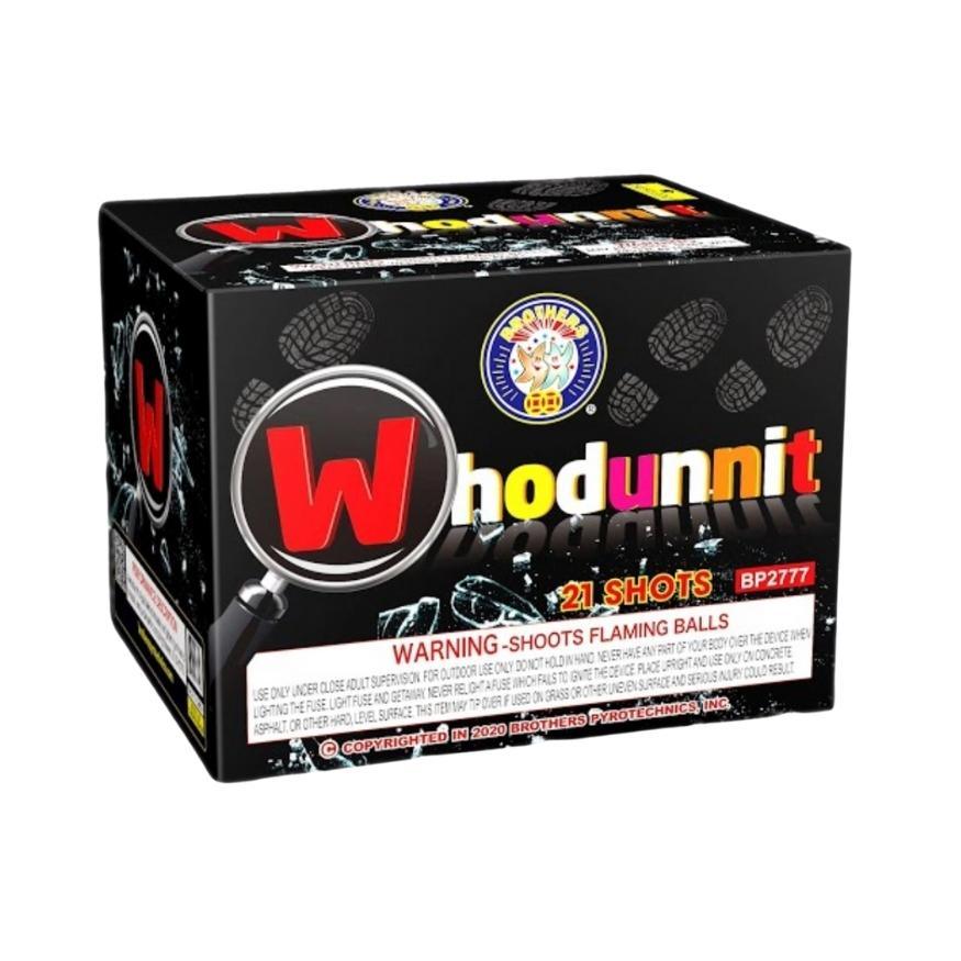 Whodunnit | 21 Shot Aerial Repeater by Brothers Pyrotechnics -Shop Online for Large Cake at Elite Fireworks!