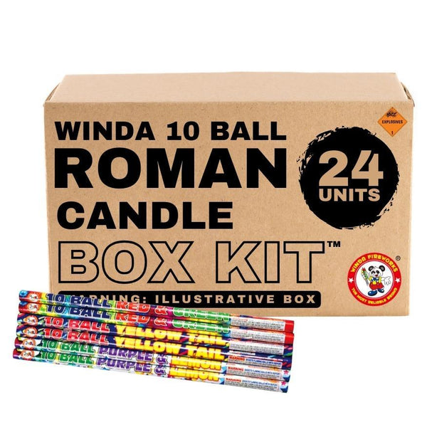 Winda 10 Ball Roman Candle | 10 Shot Barrage Candle by Winda Fireworks -Shop Online for Standard Candle at Elite Fireworks!