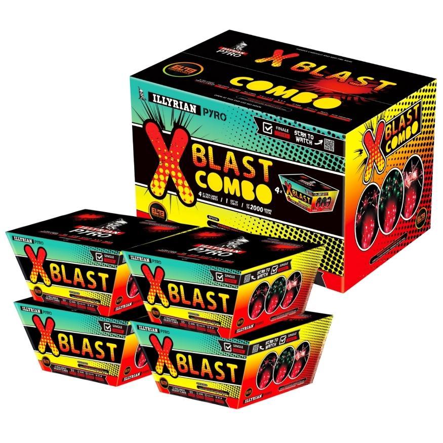 X Blast™ | 25 Shot Aerial Repeater by Illyrian Pyro™ -Shop Online for X-tra Large Cake™ at Elite Fireworks!