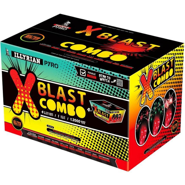 X Blast™ | 25 Shot Aerial Repeater by Illyrian Pyro™ -Shop Online for X-tra Large Cake™ at Elite Fireworks!